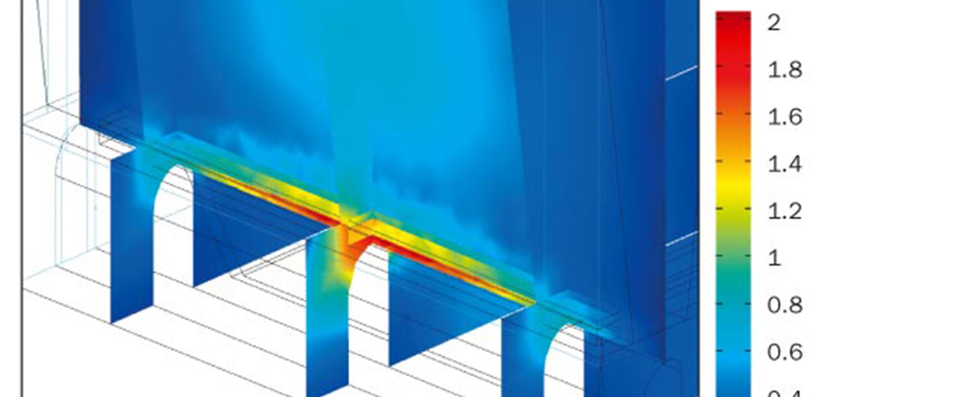 Antennensystem für Mikrowellen-Einkoppelung auf eine Siegelnaht über getaperten Wellenleiter (Simulation) (Quelle: Fraunhofer-Institut für Verfahrenstechnik und Verpackung) rechts: Gesiegelte metallisierte Folie – Potenzial für Lebensmittelverpackungen (Quelle: Fraunhofer-Institut für Verfahrenstechnik und Verpackung)