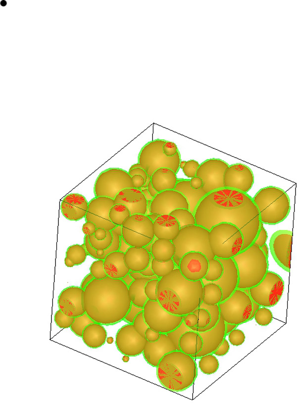 Schematisches Modell der Materialstruktur (Quelle: Technische Universität München, Institut für Werkzeugmaschinen und Betriebswissenschaften (iwb) und voxeljet Technology GmbH)
